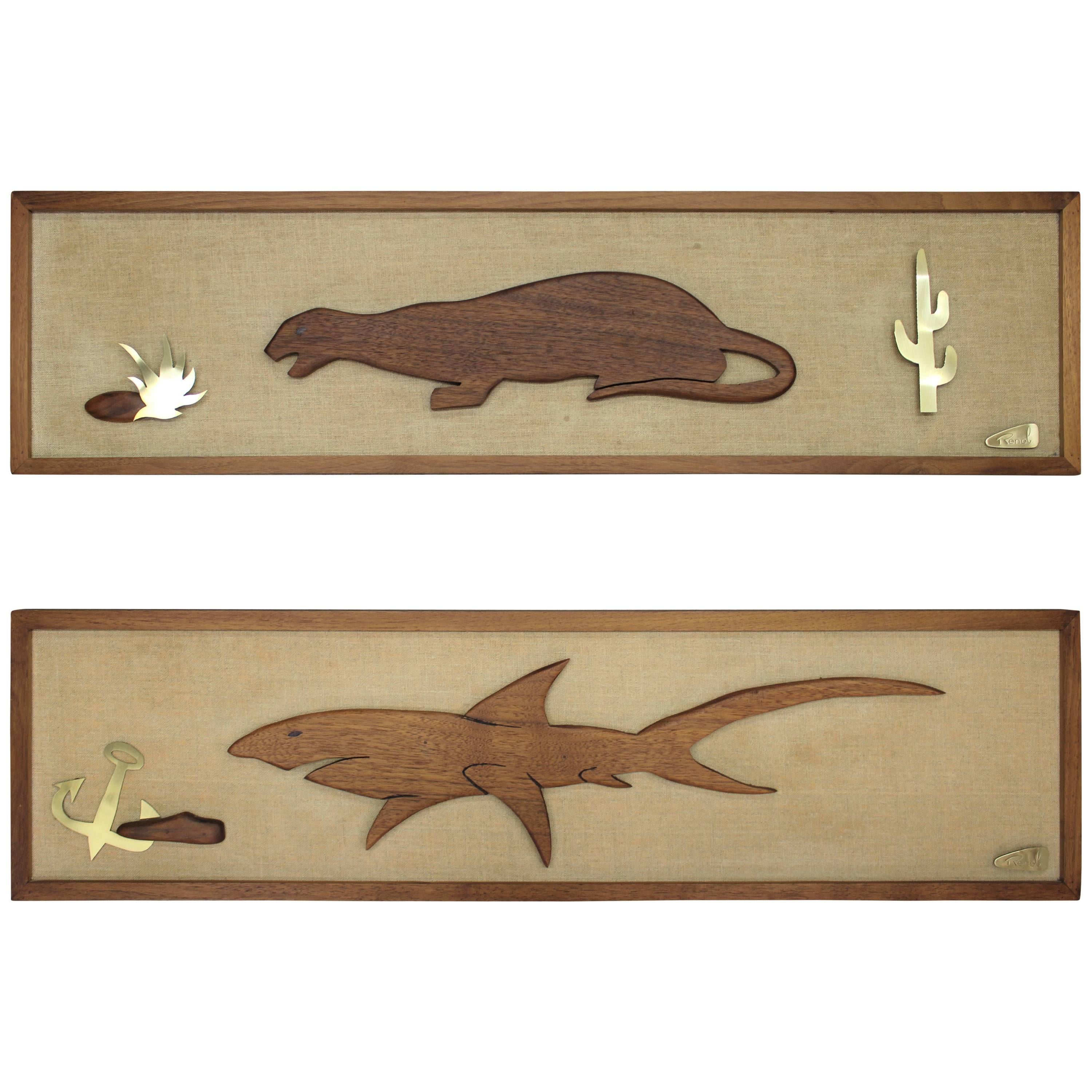 'Renel' Teak Wall Art