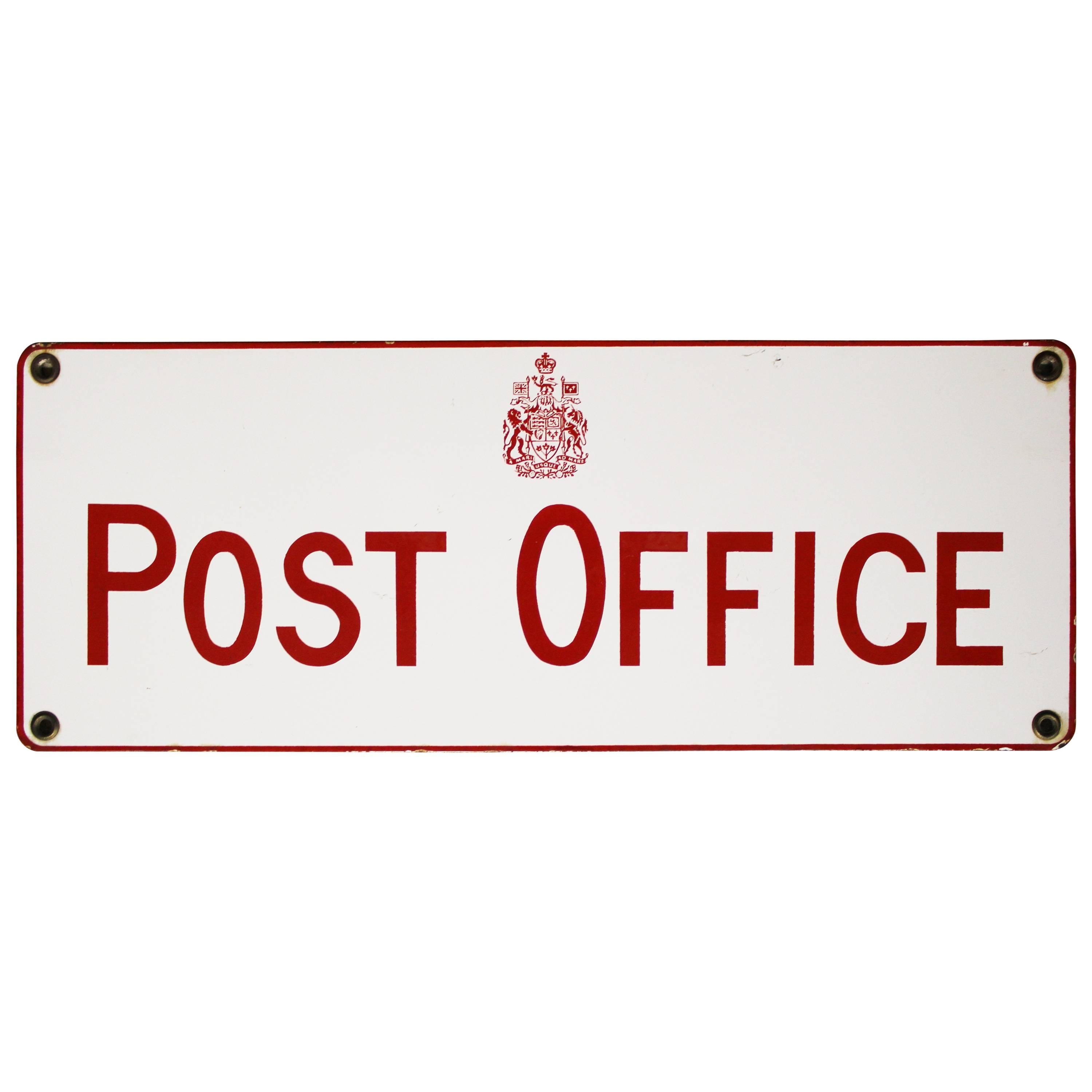 Vintage Canadian Post Office Porcelain Sign