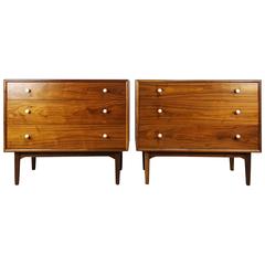 Vintage Pair of Walnut Chests by Kipp Stewart