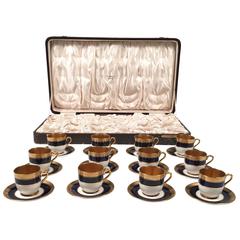 Antique Coalport Porcelain Demitasse Service in Original Selfridges Presentation Box