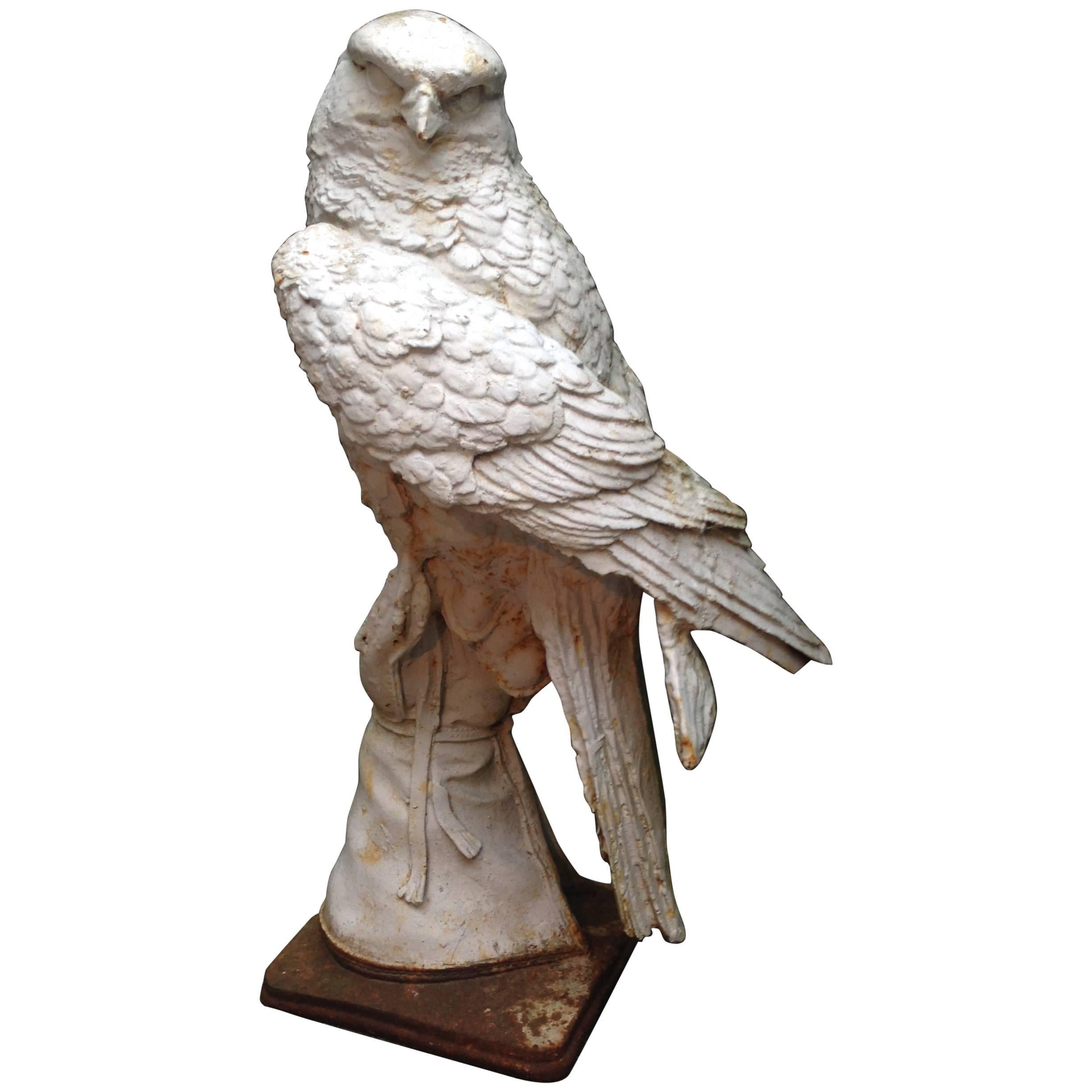 Cast Iron Falcon Sculpture For Sale