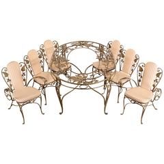 Large Salterini Dining Patio Set with Six Chairs, 1930s