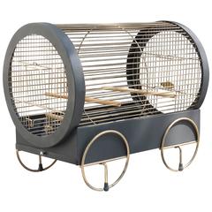 Retro Fun and Funky 1950s Brass and Tole Bird Cage