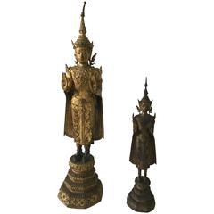 Antique Gilt Bronze Buddha Sculptures from Laos/Thailand 9
