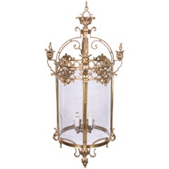 Brass and Etched Glass Lantern
