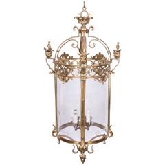 19th Century French Brass and Etched Glass Lantern 7