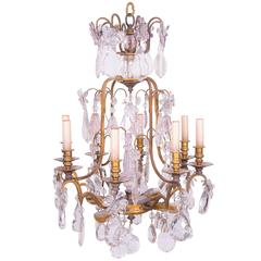 French Gilt Bronze and Crystal Chandelier 9