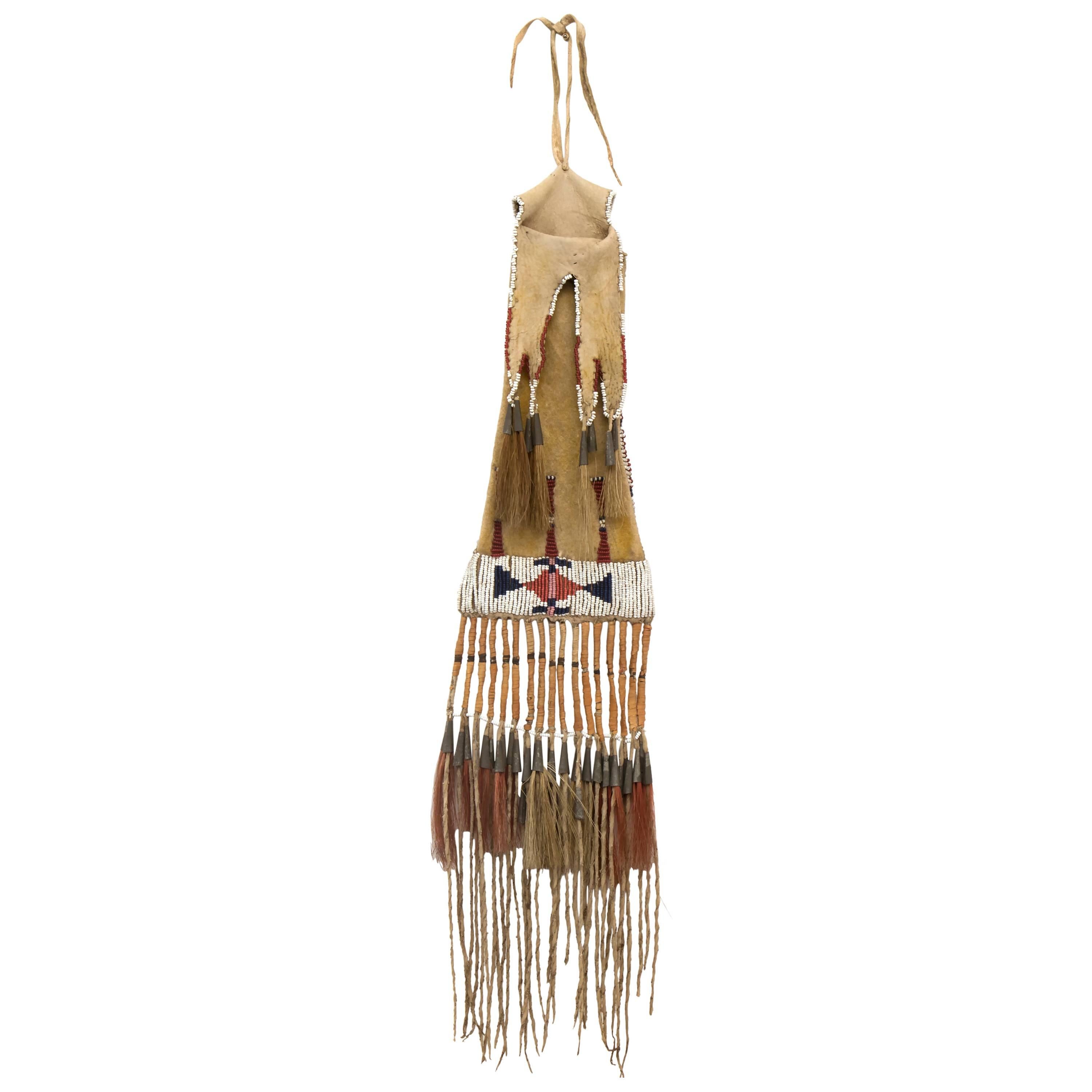 Antique Native American Tobacco Bag, Arapaho, circa 1875-1880
