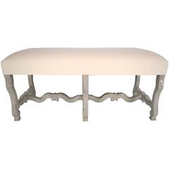 French Vintage Painted Provincial-Style Bench 5