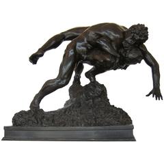  "Wrestlers" Bronze Sculpture by Jef Lambeaux