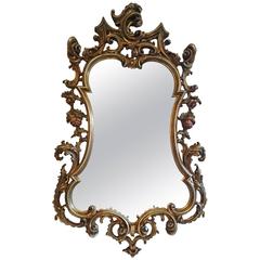 Vintage Venetian Hand-Carved Gilded Baroque Mirror
