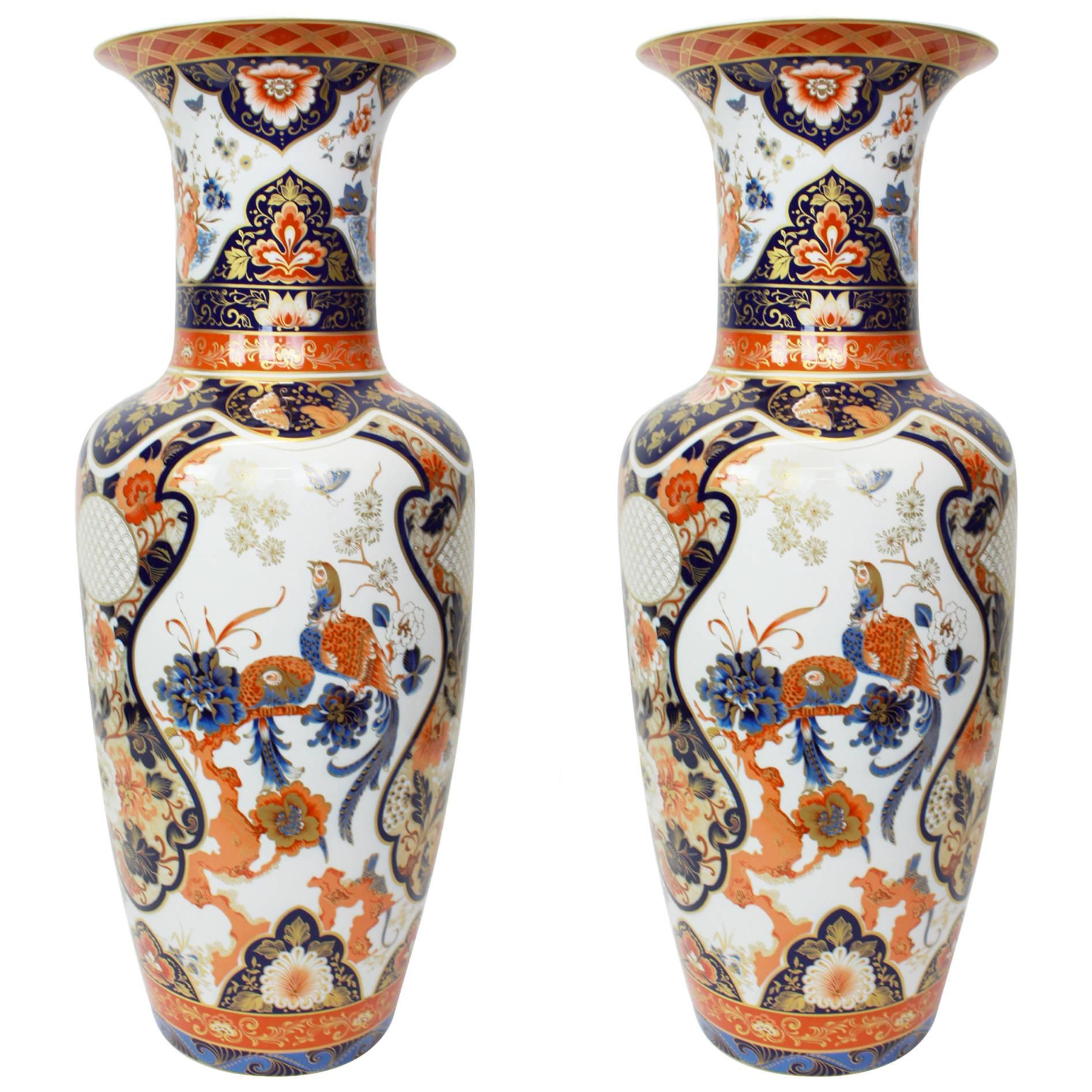 Pair of Huge Yokohama Porcelain Vases Design Füllman, AK Kaiser, Germany, 1970s