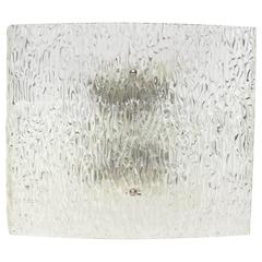Large Kalmar Ice Glass Wall Sconce, Austria, 1960s