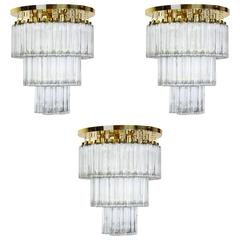 Set of Three Large Limburg Glass Chandelier, Germany, 1960s 11