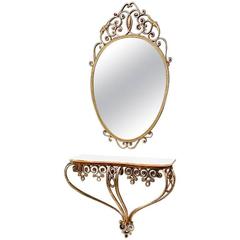 Mirror and Marble-Top Console by Pier Luigi Colli, circa 1950s 6