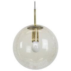 Limburg Brass with Smoked Glass Ball Pendant, Germany, 1970s