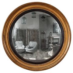 Overscale Giltwood Regency Convex Mirror