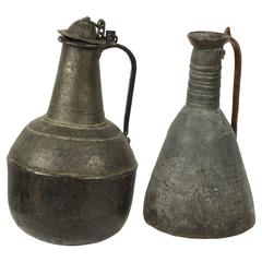 Set of 19th Century Metal Water Jars