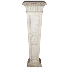 Antique 19th Century France Three-Sided Faux-Marble Pedestal