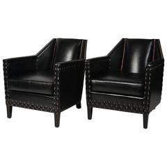 Black Club Chairs with Nail Head Trim