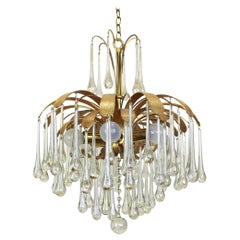 Large Murano Glass Tear Drop Chandelier by Palwa, Germany, 1960s
