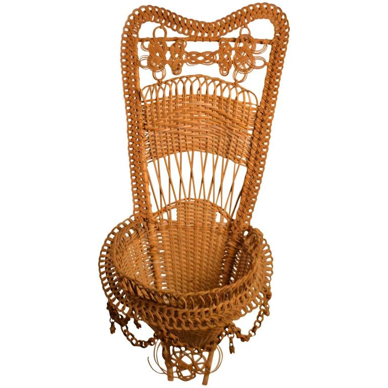 20th Century Wicker Work Basket For Sale at 1stdibs