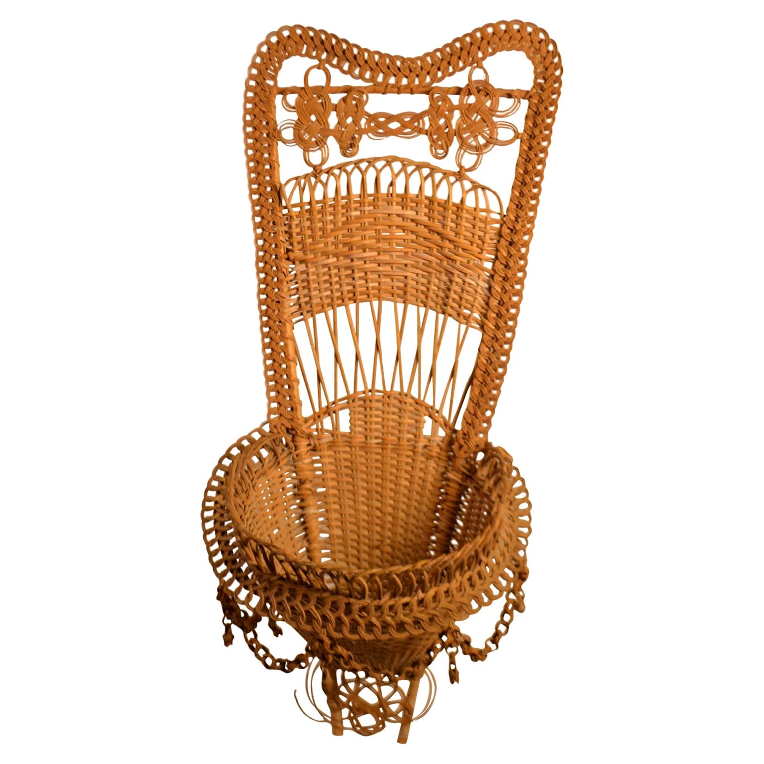 20th Century, Wicker Work Basket For Sale