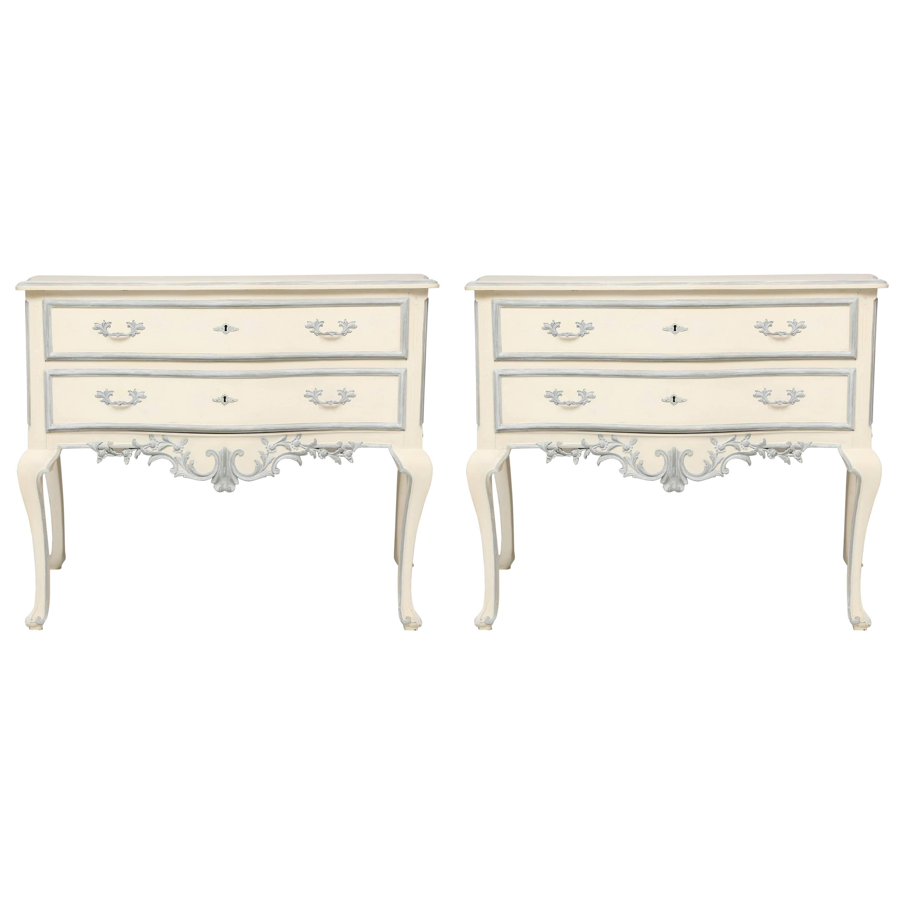 Pair of Painted 19th Century Commodes