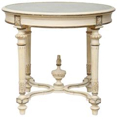 Painted Italian End Table with Mirrored Top