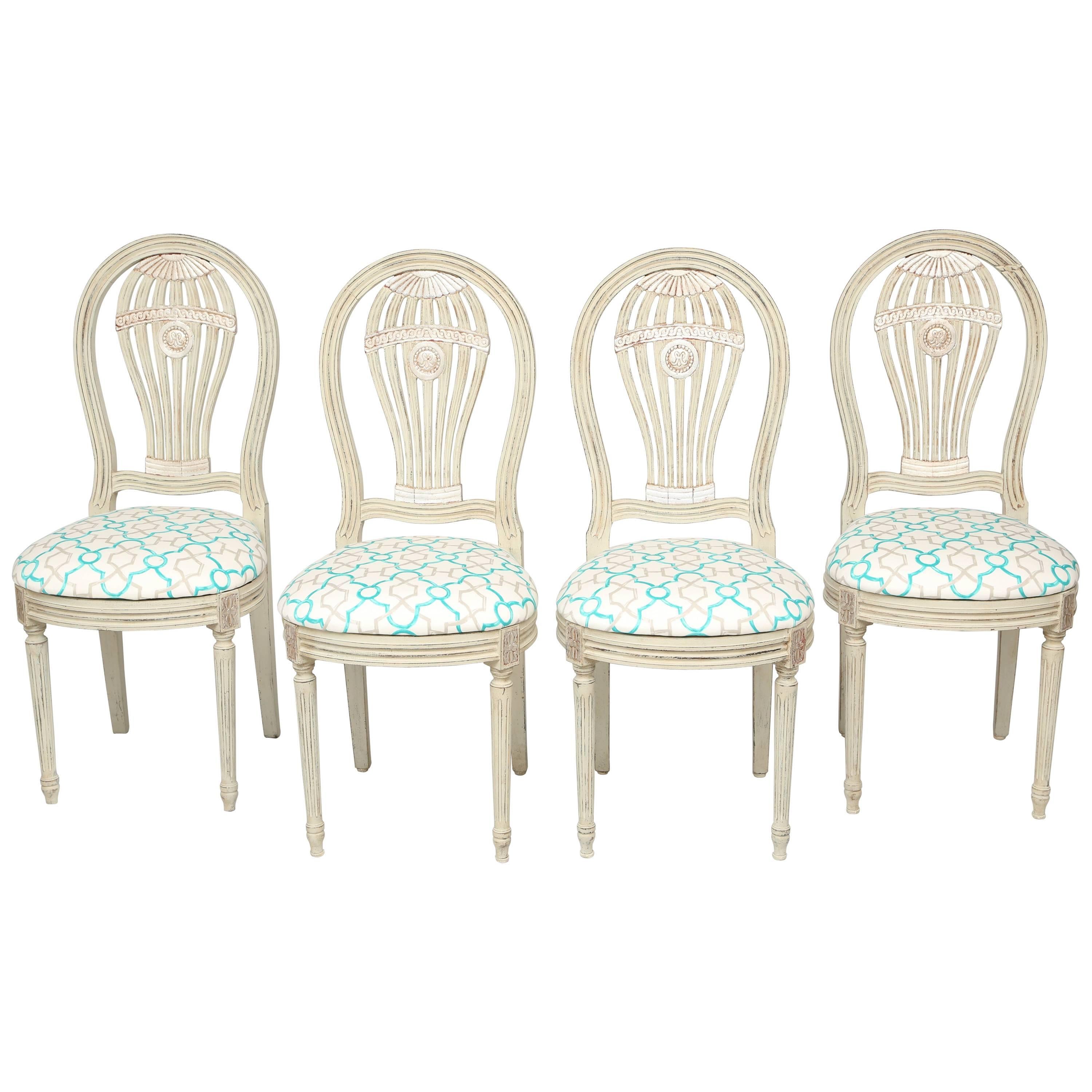 Set of Four Balloon Back Side Chairs