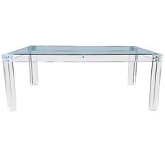 Large Lucite Dining Table in the Style of Charles Hollis Jones