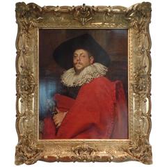 Musketeer with Lace Collar Signed F. Roybet  (1840-1927)