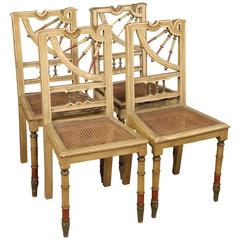 20th Century Pair of Four Spanish Lacquered Chairs 2