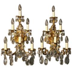 French Pair Of Six-Arm Antique Wall Lights
