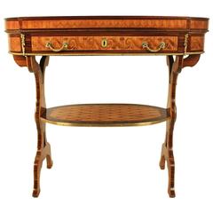 Louis XVI Style Marquetry Side Table after a Design by J.H. Riesener 7