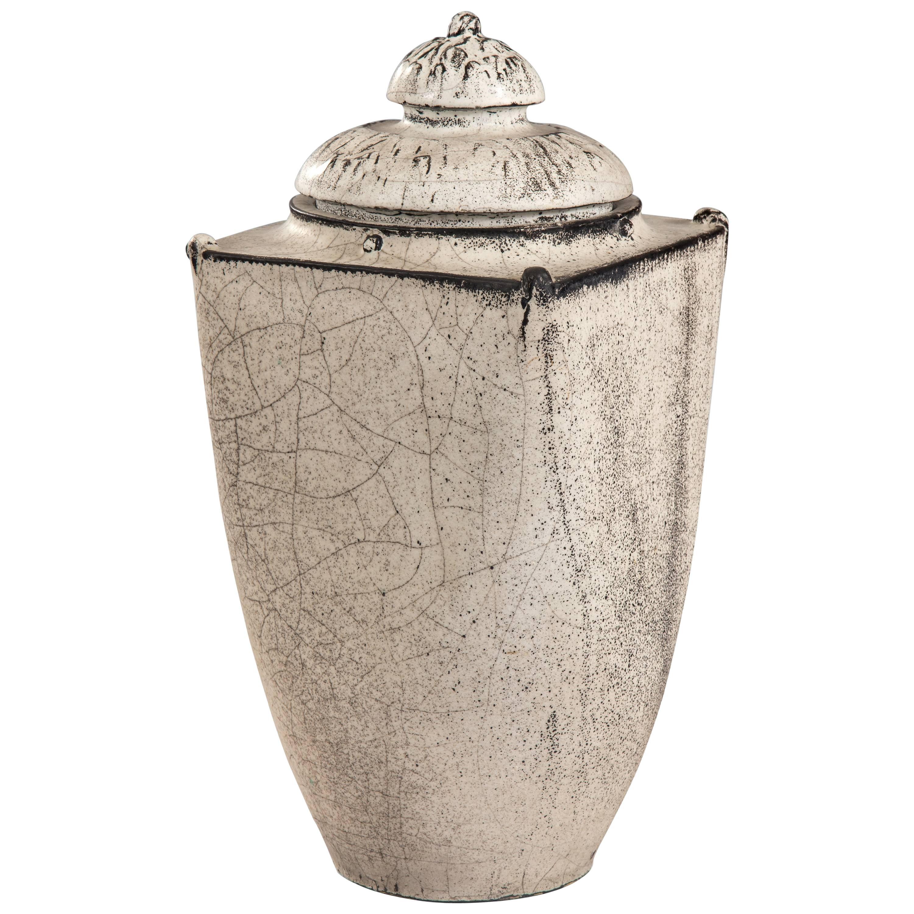 Svend Hammershøi for Kähler, Exceptional and Rare Large Lidded Ceramic Vase