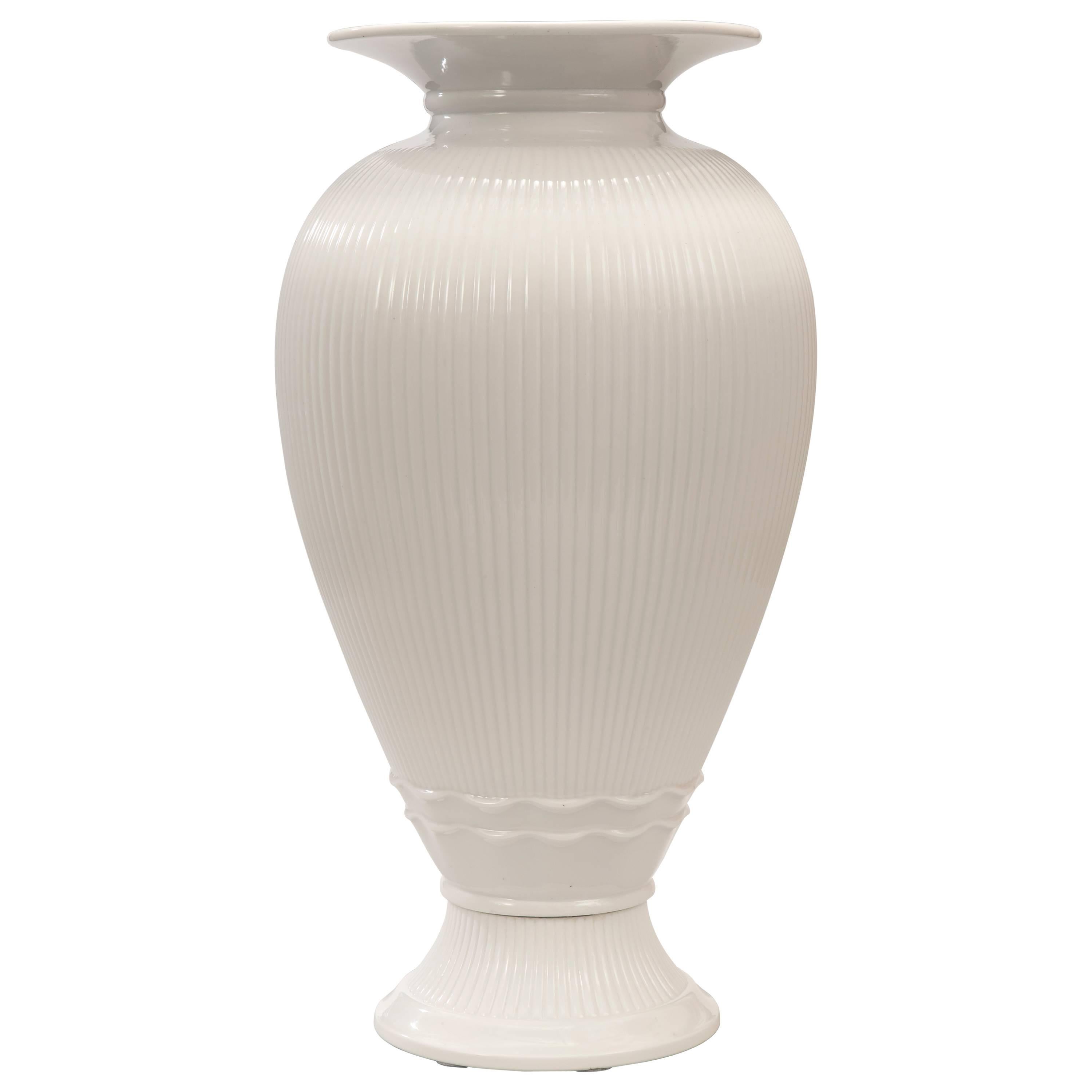 Royal Copenhagen, Rare and Monumental Blanc de Chine Glazed Ceramic Vase For Sale