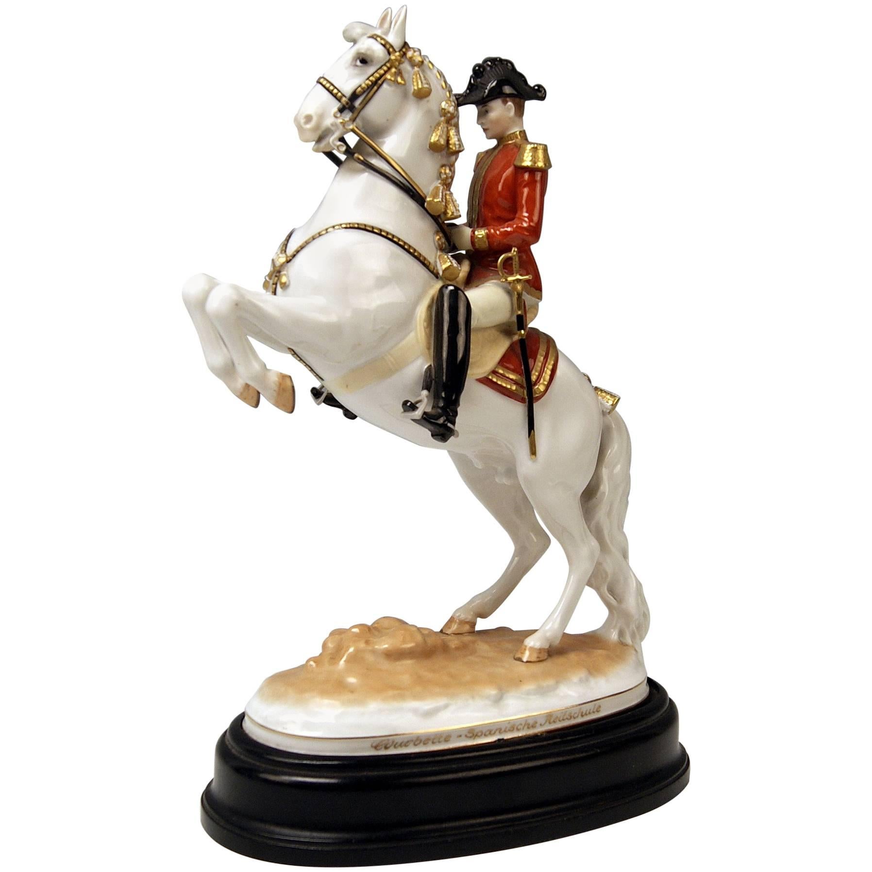 Vienna Augarten Horse Courbette Spanish Riding School, circa 1965