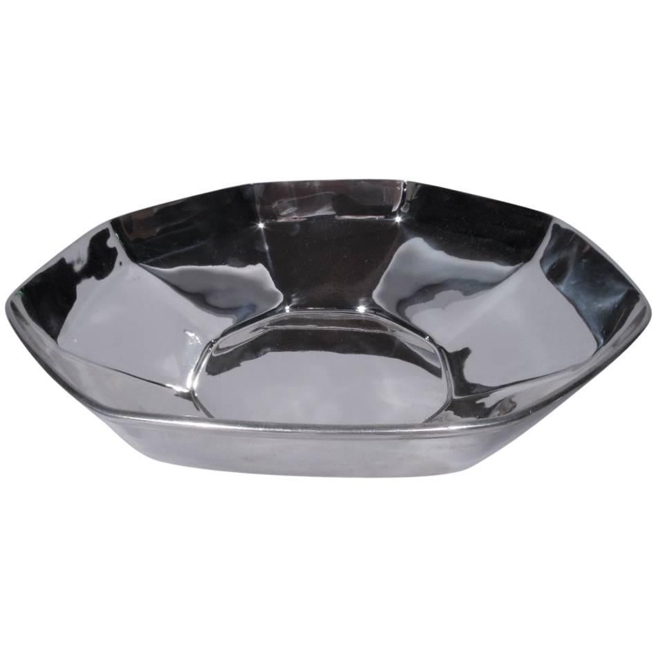 Art Deco Sterling Silver Octagonal Bowl by Tiffany For Sale