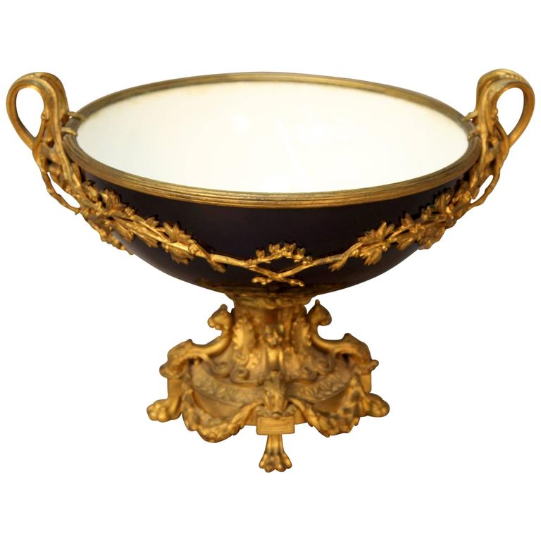 Antique Imperial Sèvres Cobalt Blue Centerpiece For Sale at 1stDibs