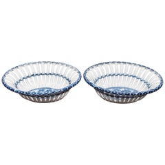 Pair of Blue and White Chestnut Baskets