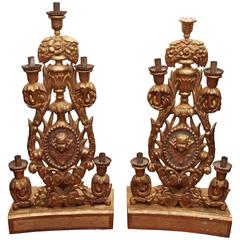 Pair of Italian Giltwood Altar Candlesticks 5