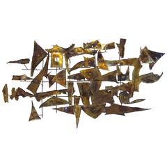 Curtis Jere Styled Brutalist Wall Sculpture