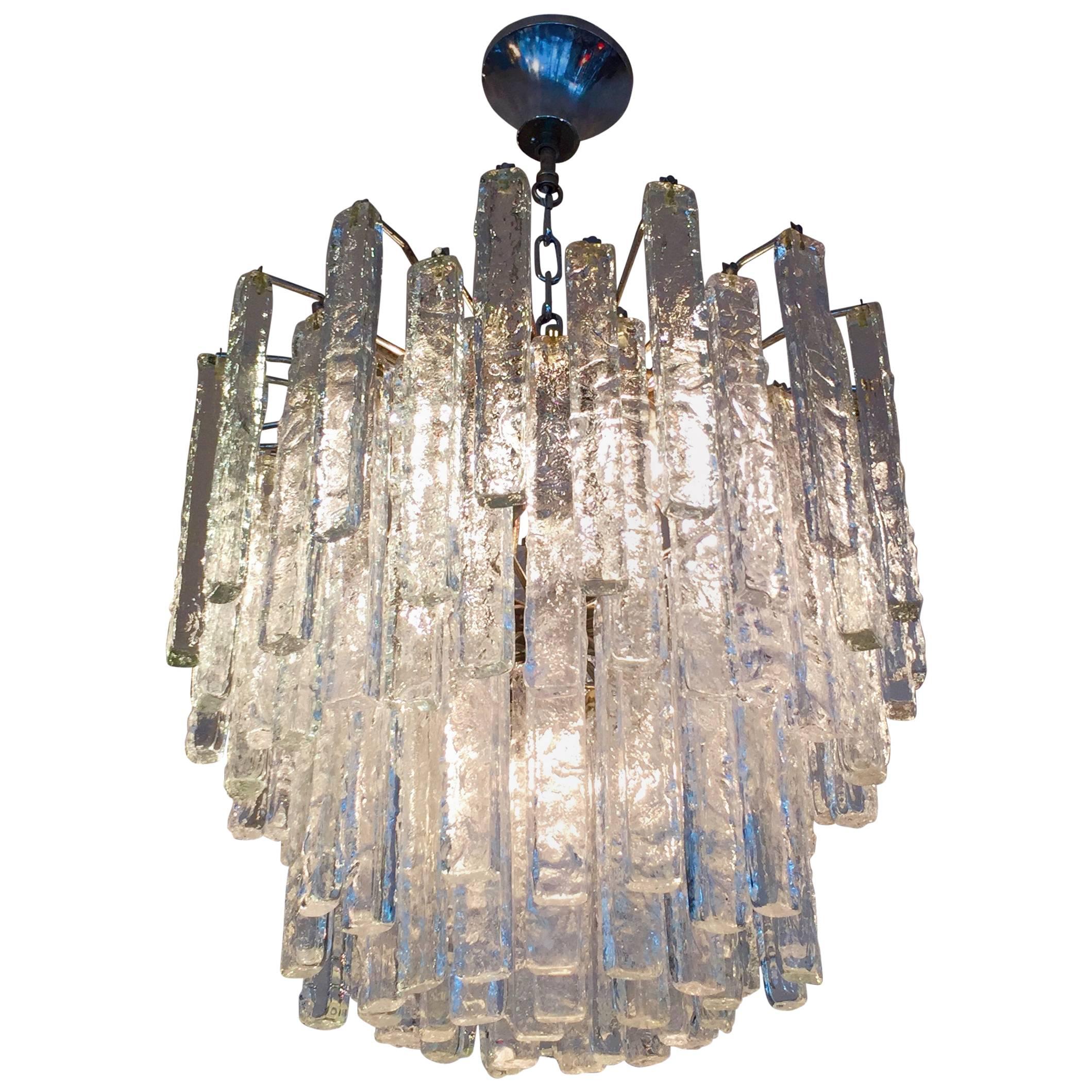 1970s Vintage Murano Chandelier Attributed to Poliarte