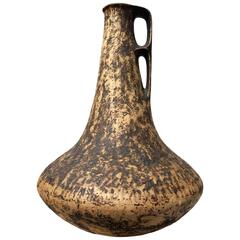Monumental Floor Vase in Vulcanic Glaze, Mid-Century Modern 1950s, Brown 4