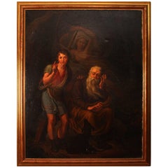 19th Century Oil Painting "Fugit Irreparabile Tempus" 