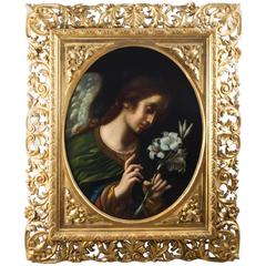 Antique Painting Angel of the Annunciation Carlo Dolci