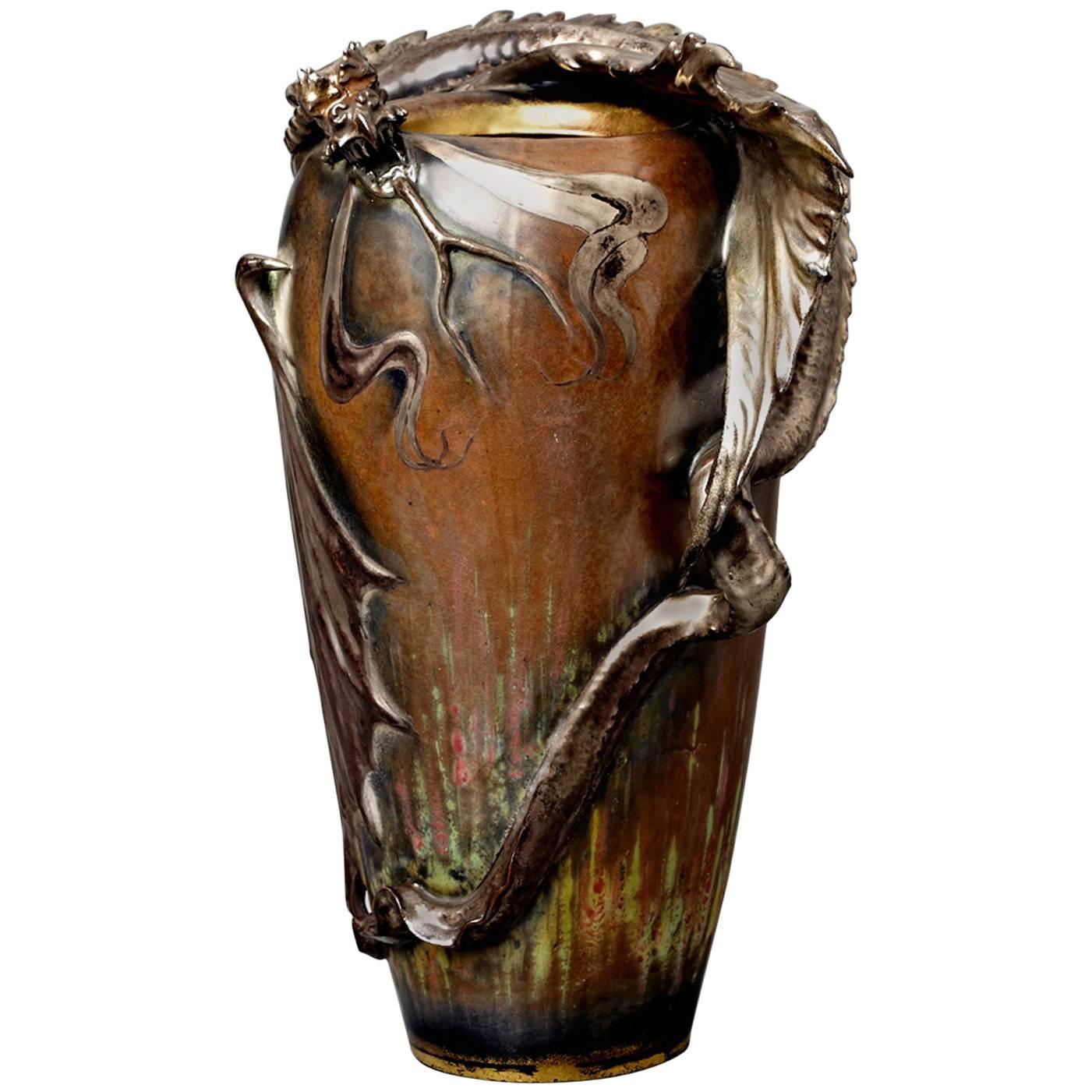 "Eastern Dragon" Art Nouveau Vase by Amphora