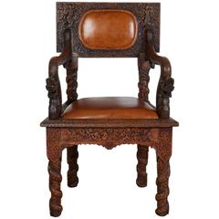 Vintage Exquisite Hand-Carved Chinese Side Chair