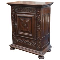Antique French Carved Front Oak Commodini, circa 1720